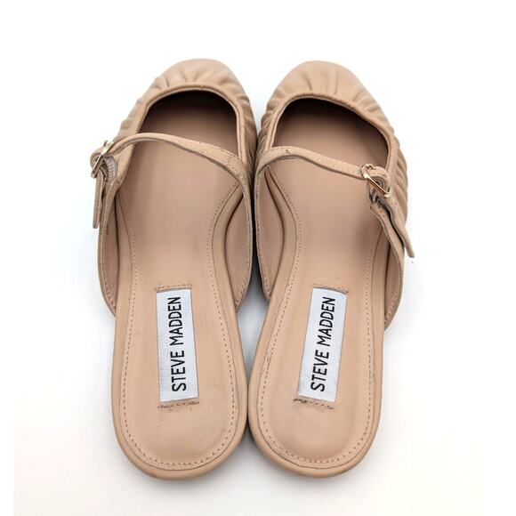 Steve Madden Leather Mary Jane Mule Women's Gisele Beige Size US7M EU37.5 - Picture 5 of 13
